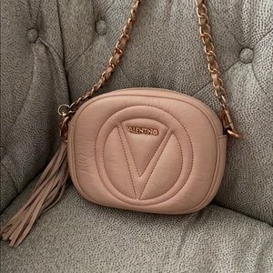 Valentino leather crossbody bag, nude/ rose gold
